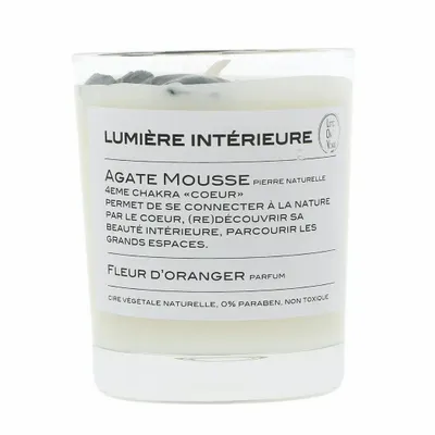 Scent diffusers - LUMIERE INTERIEURE Pierres de vie scented candle 130g – Moss Agate - LIFE ON VENUS