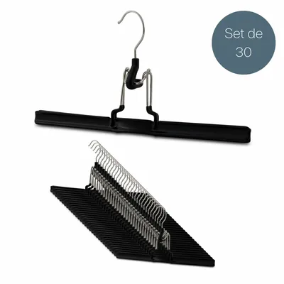 Mobilier et rangements pour bureau - MAWA cintre à pince métal pour pantalons noir 36cm par 30 - MAWA