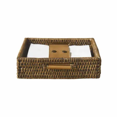 Formal plates - Square Rattan Tissue Tray - KING ZOO