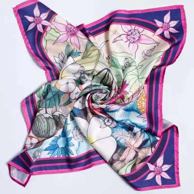 Foulards et écharpes - foulard en satin , Création et impression françaises - KOUNTHEA RETH