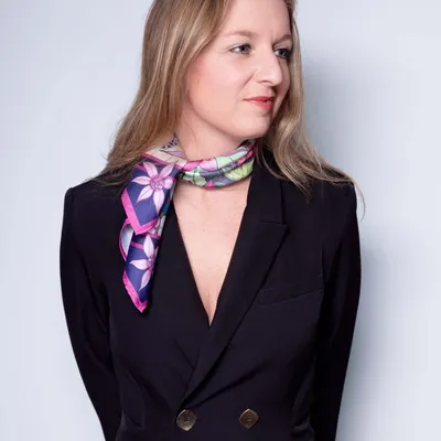 Foulards et écharpes - foulard en satin , Création et impression françaises - KOUNTHEA RETH