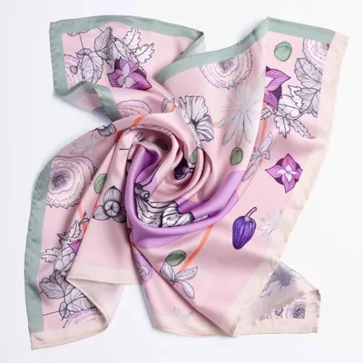Scarves - satin scarf, French creation and printing - KOUNTHEA RETH