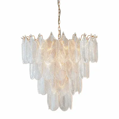 Hanging lights - Chandelier Milano 85 cm - Gold - Iron & Glass - BAROQUE COLLECTION - DUTCH STYLE