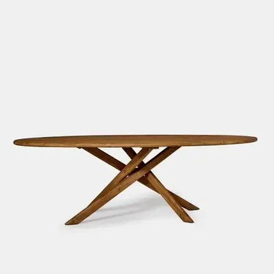 Lawn tables - Sisa recycled solid teak outdoor table - DESIGN TRIP