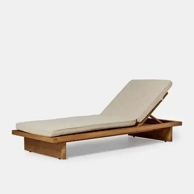 Deck chairs - Lilo deckchair in recycled teak and water-repellent fabric - DESIGN TRIP