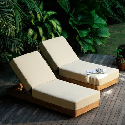 Deck chairs - Maléa deckchair in recycled solid teak - DESIGN TRIP