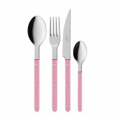 Ménagères - Set de 4 couverts de table - Bistrot Pearly, Rose dragée - SABRE PARIS