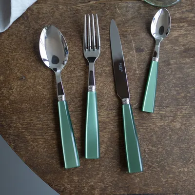 Ménagères - Set de 4 couverts de table - Icône, Vert jardin - SABRE PARIS