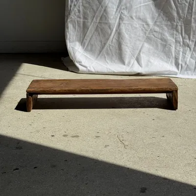 Benches - Small antique teak bench low Indonesian antique H10 L62 L14 - OFFICE OBJETS