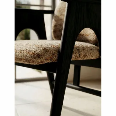 Chaises - Chaise BOWIE noir & tissu crème - EMPREINTE DU TEMPS