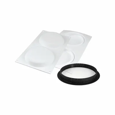 Kitchen utensils - KIT TARTE RING ø150 MM - SET SILICONE MOULD ø122 MM + 2 RINGS - SILIKOMART S.R.L.