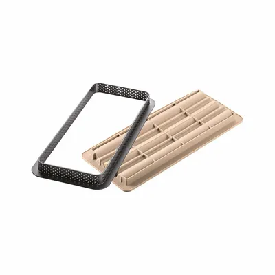 Kitchen utensils - KIT TARTE BAMBOO - SET RECTANGULAR RING + SILICONE MAT DECO - SILIKOMART S.R.L.