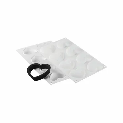 Kitchen utensils - KIT TARTE RING AMORE 80X70 MM - SET SILICONE MOULD 65X55 MM + 8 RINGS - SILIKOMART S.R.L.