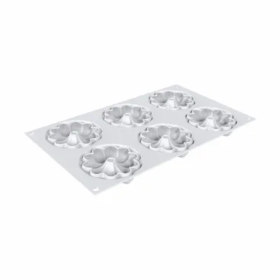 Kitchen utensils - KIT 3D TARTE RING BLOOM Ø80 MM - SET SILICONE MOULD N.6 Ø76,5 H 17 MM + 6 RINGS - SILIKOMART S.R.L.