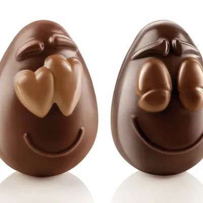 Kitchen utensils - SMILING EGGS - KIT 2 THERMOFORMED MOULDS FOR CHOCOLATE 82X77 H 107 MM - SILIKOMART S.R.L.