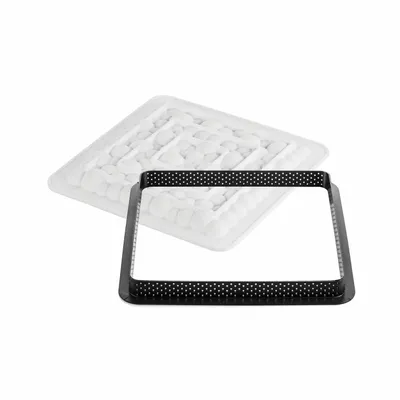 Kitchen utensils - KIT TARTE RING BUBBLE 200x200 MM - SET SILICONE MOULD 175x175 MM + RING - SILIKOMART S.R.L.