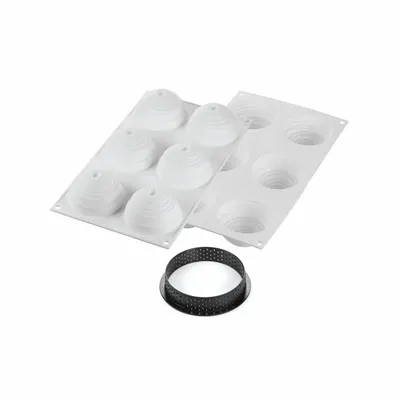 Kitchen utensils - KIT TARTE RING MONTBLANC ø80 MM - SET SILICONE MOULD + 6 RINGS - SILIKOMART S.R.L.