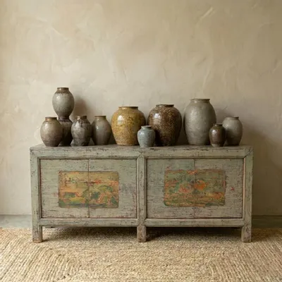 Sideboards - Old and unique lacquered sideboard - PAGODA INTERNATIONAL