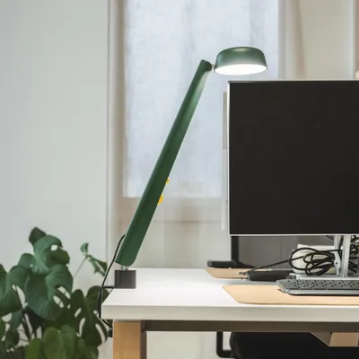 Office design and planning - Polux Original Clip Lamp - XL - Forest Green & Yellow - LUMINAIRES POLUX