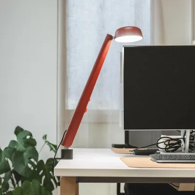 Office design and planning - Polux Original Clip Lamp - XL - Dark Red & Coral - LUMINAIRES POLUX
