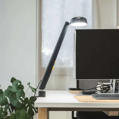 Aménagements pour bureau - Lampe Polux Original à pince - XL - Bleu nuit & Jaune - LUMINAIRES POLUX