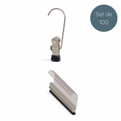 Office furniture and storage - MAWA metal clip with hook black 9.5cm pack of 100 - MAWA