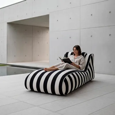 Transats - Chaise longue Chillero noire - CONTURE