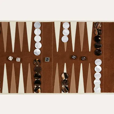 Objets de décoration - Backgammon de voyage - Cuir lisse - HECTOR SAXE PARIS DEPUIS 1978