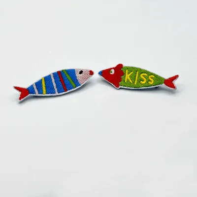 Cadeaux - Barrette brodée Duo Poissons - PETIT POIRIER