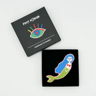 Cadeaux - Barrette brodée Sirène - PETIT POIRIER