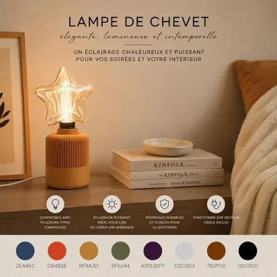 Table lamps - Designer and modern bulb base in 3D printing - CRÉA-TH