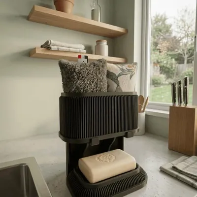 Kitchens furniture - Vertical Sponge & Soap Dish Stand - Compact Organizer - CRÉA-TH