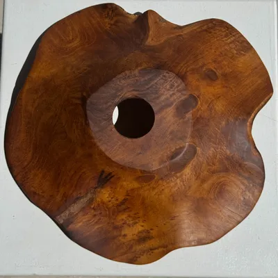 Hanging lights - Small wavy teak flat leaf suspension D:30 - OFFICE OBJETS