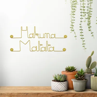Other wall decoration - Décoration Murale "Disney" en laiton doré : Hakuna Matata - BIJOUX DE MUR