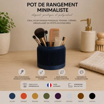 Bathroom storage - Minimalist Storage Jar — Bathroom & Office | 3D Printing - CRÉA-TH
