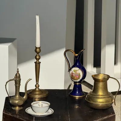 Carafes - Gilded metal carafe or jug H18 - OFFICE OBJETS