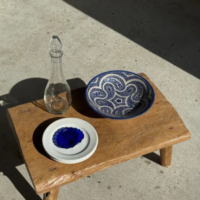 Platter and bowls - Moroccan blue ceramic cup from Fez D28 - OFFICE OBJETS