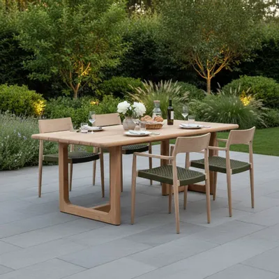 Tables de jardin - Table d'extérieur en teck Primavera - RAW MATERIALS