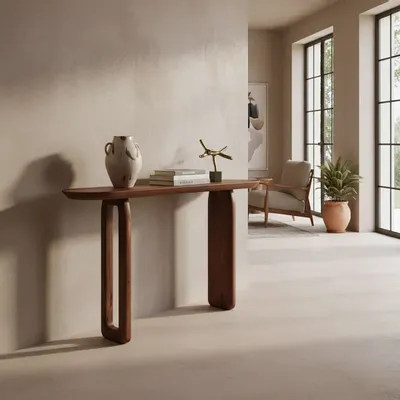 Console table - Bullnose console brown - RAW MATERIALS