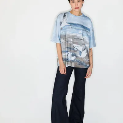 Prêt-à-porter - T-shirt imprimé intégral « Beach with Seagulls » - MARALETTO