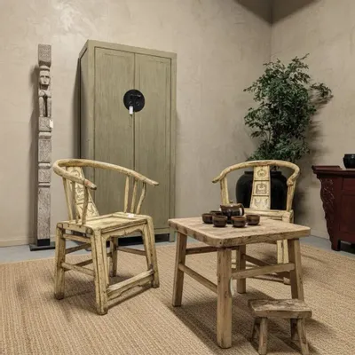 Chairs - Unique pair of old Chinese horseshoe chairs - PAGODA INTERNATIONAL