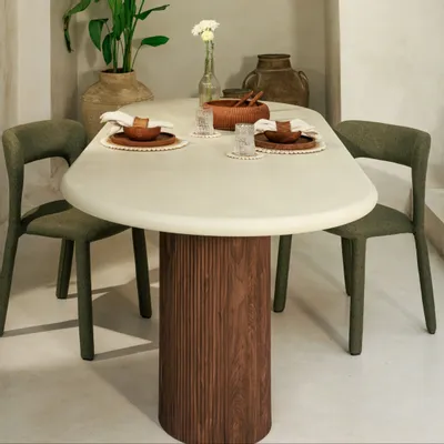Dining Tables - Fiji - striated walnut - DESIGN TRIP