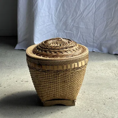 Vases - Panier traditionnel indonésien tressé clair H40 D37 - OFFICE OBJETS