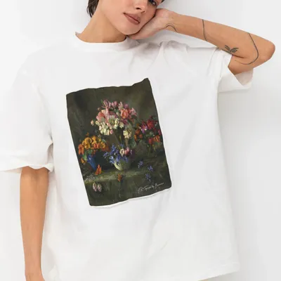 Prêt-à-porter - T-shirt Art Window « 4 bouquets de fleurs » - MARALETTO