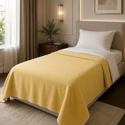 Bed linens - Wool bed blanket LEMON - single - MOST-BLANKETS