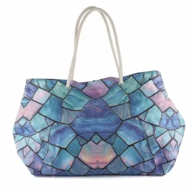 Bags and totes - Big Blue Mirror Beach Bag - BEACH VIBES