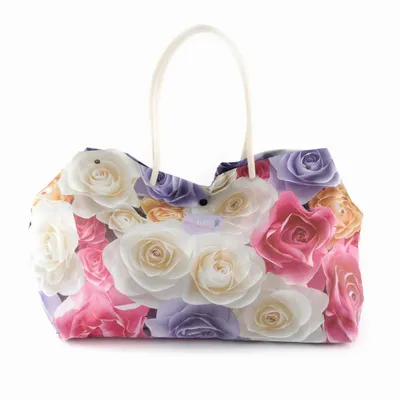 Sacs et cabas - Sac de plage Big Rose Violette - BEACH VIBES