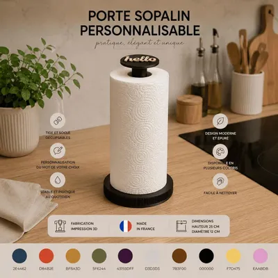 Kitchen utensils - Customizable paper towel holder — Minimalist design | 3D printing - CRÉA-TH