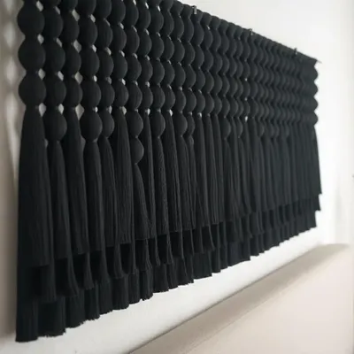 Other wall decoration - Obsidian Rhythm: Giant Handmade Modern Macrame Wall Installation - SARMAL DESIGN