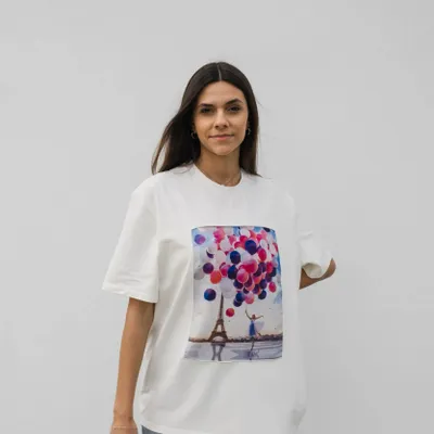 Prêt-à-porter - T-shirt Art Window « Les ballons ne se produisent pas beaucoup » - MARALETTO